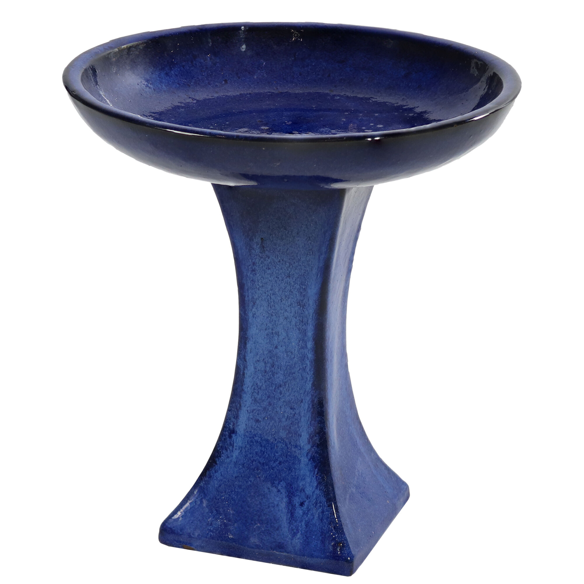 Sunnydaze Decor, Nantes Blue Ceramic Bird Bath - 16in. H, Model# VBD-615